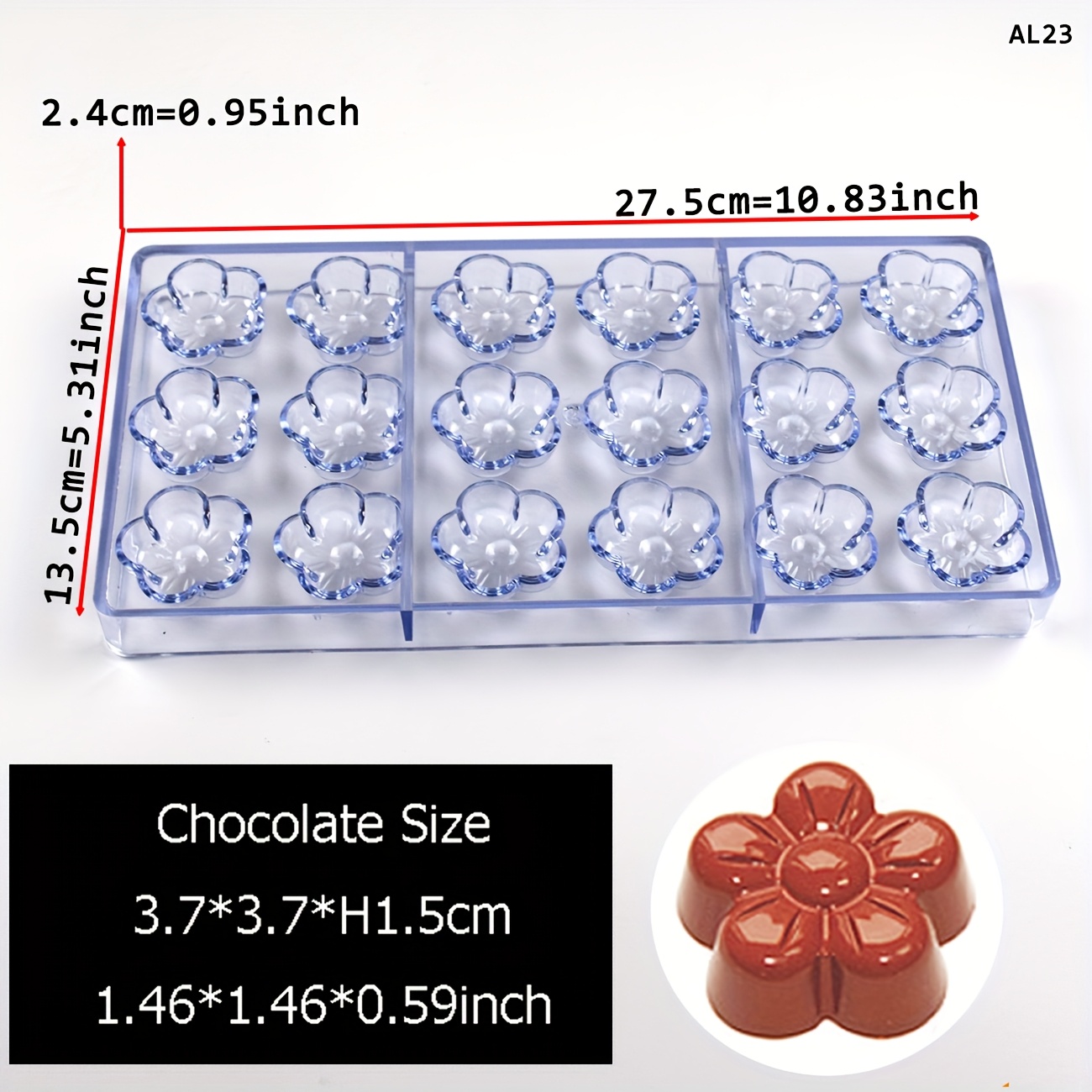 Image of Flower-shaped Chocolate Mold, Plastic Chocolate Candy Mold, Food-grade Material, Gift For Baking Enthusiasts, Tool For Bakeries And Candy Shops