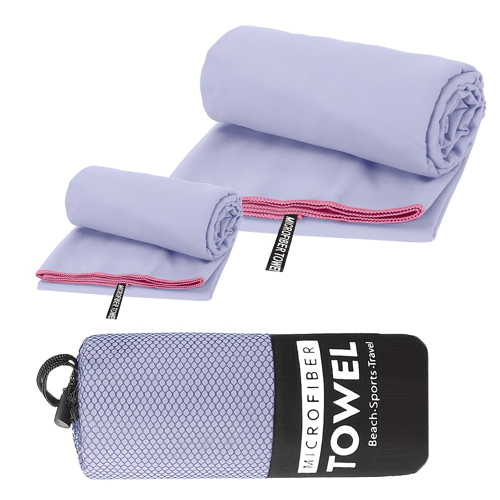 TEMU 2pcs Super Absorbent, Soft, Lightweight, Breathable & Quick Dry Towels, Microfiber Towel Set, Sweat-wicking Fast Drying Gym Towels, Hang Dry
