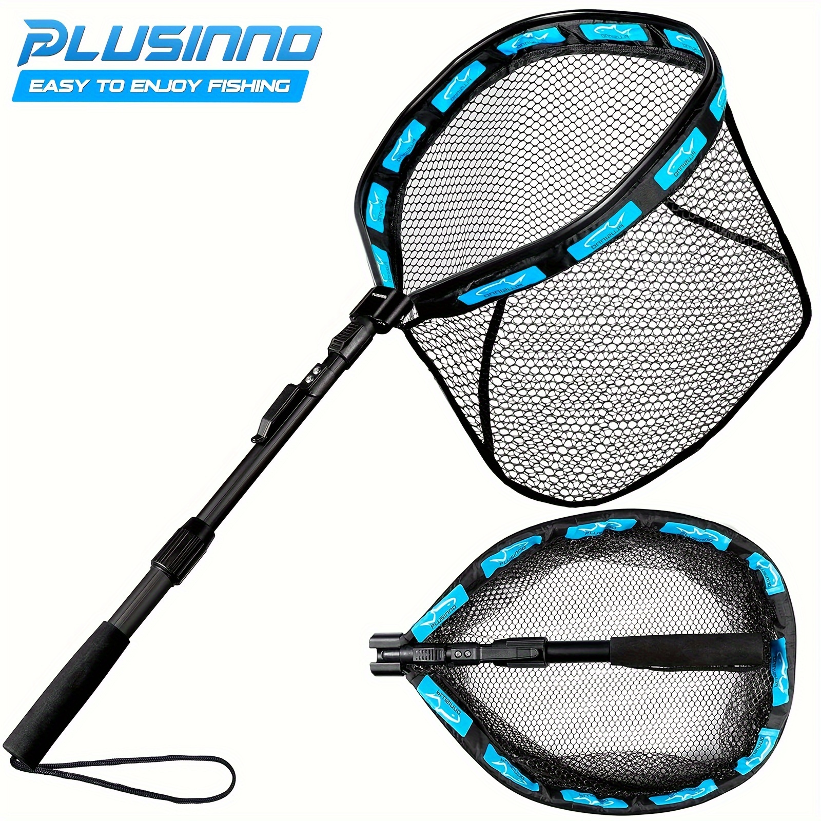 

Plusinno Fishing Floating Net For Bass, Trout Fishing, Rubber Coated Landing Net, Quick , Fishing Gear For Men, Thanksgiving Christmas For Men Dad