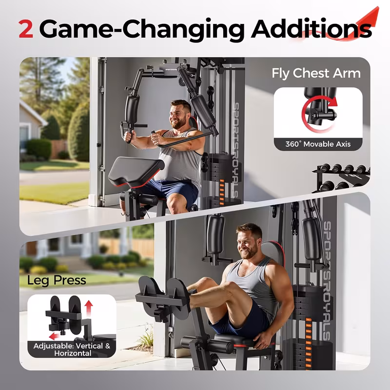 multifunctional for home gym equipment 150lbs weight stack all in one workout machine 35 exercise functions with adjustable seat pulley system stable h base full body trainer for home garage apartment without battery Product details 2