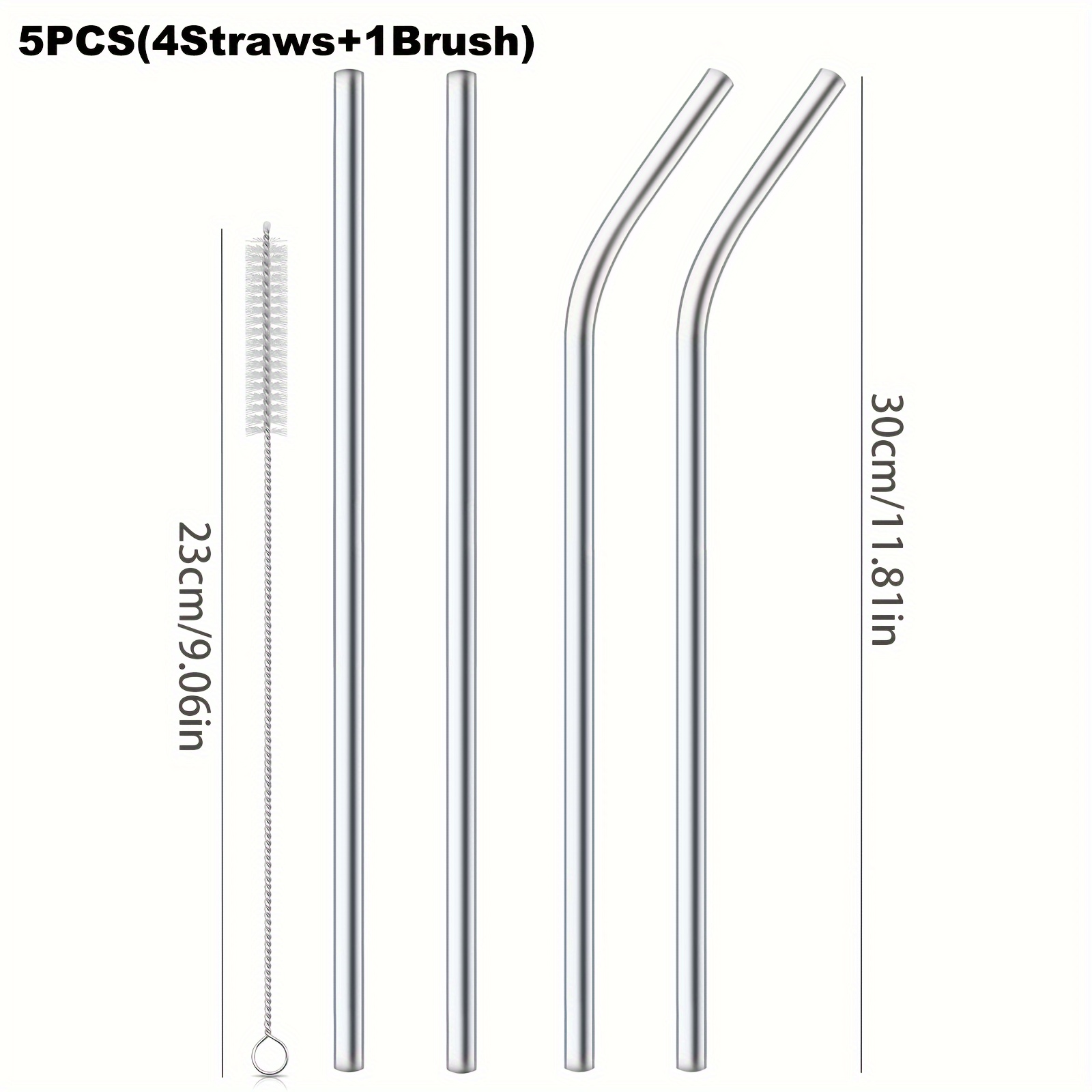 E-shop 5/10PCS Ersatz-Strohhalme für 40oz Becher Zubehör, 304 Edelstahl Lange Strohhalme, Wiederverwendbare Metallstrohhalme Kompatibel mit 40oz
