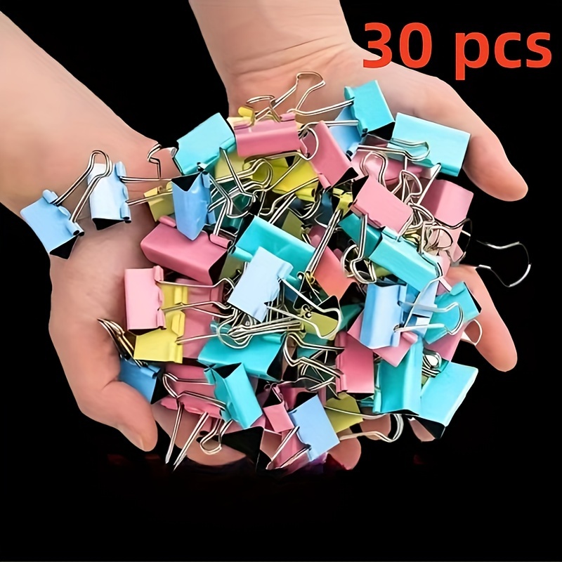 

20pcs Mixed Color Long Tail Clip Folder - Perfect For Office Supplies & Test Paper Book Clips!