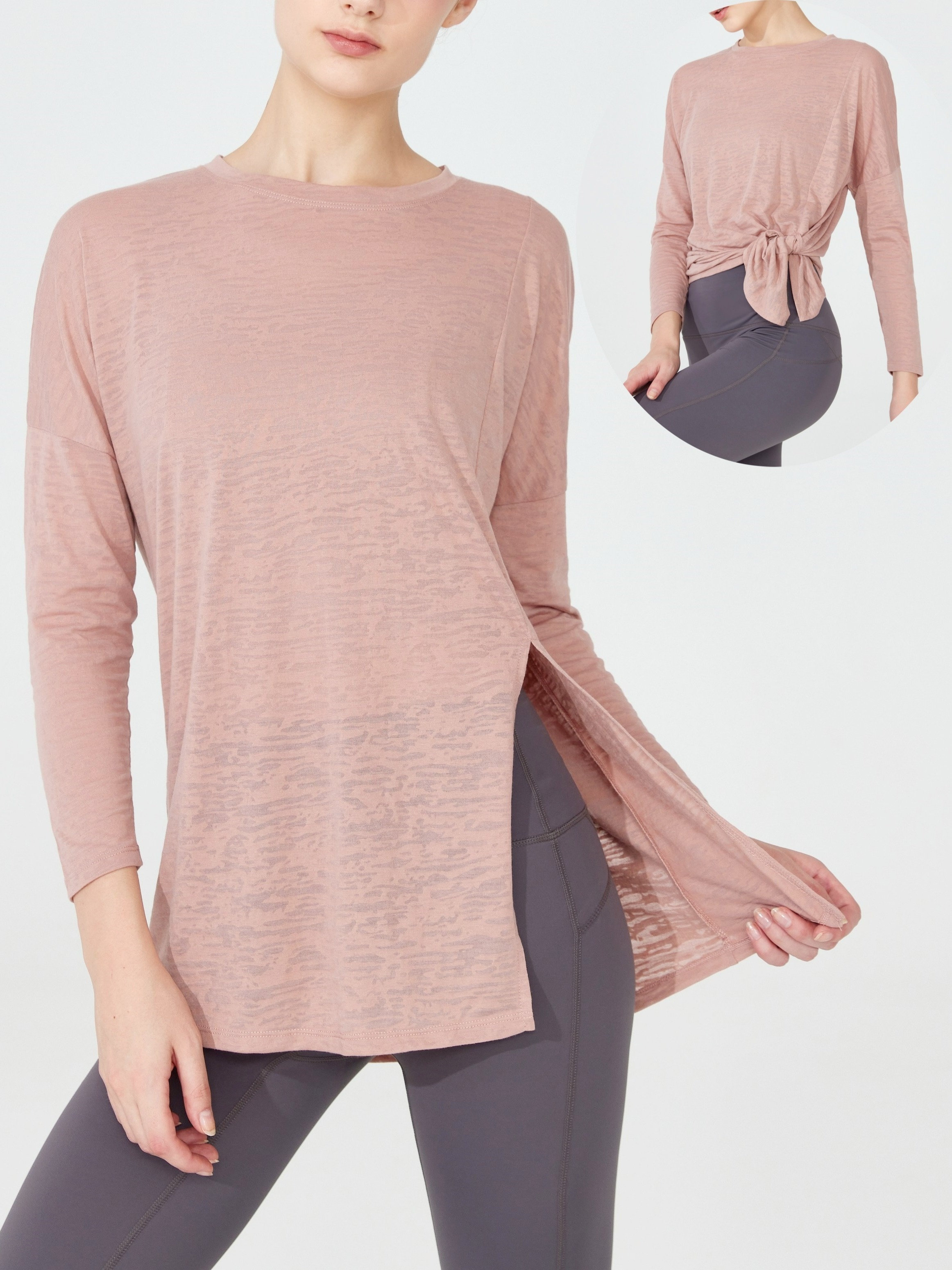 sheer long sleeve workout top