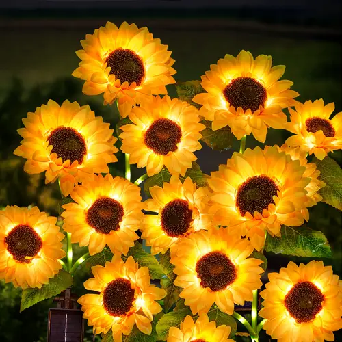 3 packs 9 sunflowers solar flower lights outdoor sunflowers solar outdoor solar lights outdoor garden decorative for backyard yard patio