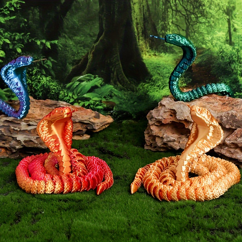 JASSBOOY 3D Printed Snake - Flexible Articulated Animal Decoration & Collectible Toy