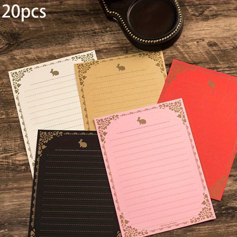 

20pcs Vintage Style Paper Stationery, A5 Size Dotted Letter Pads For And