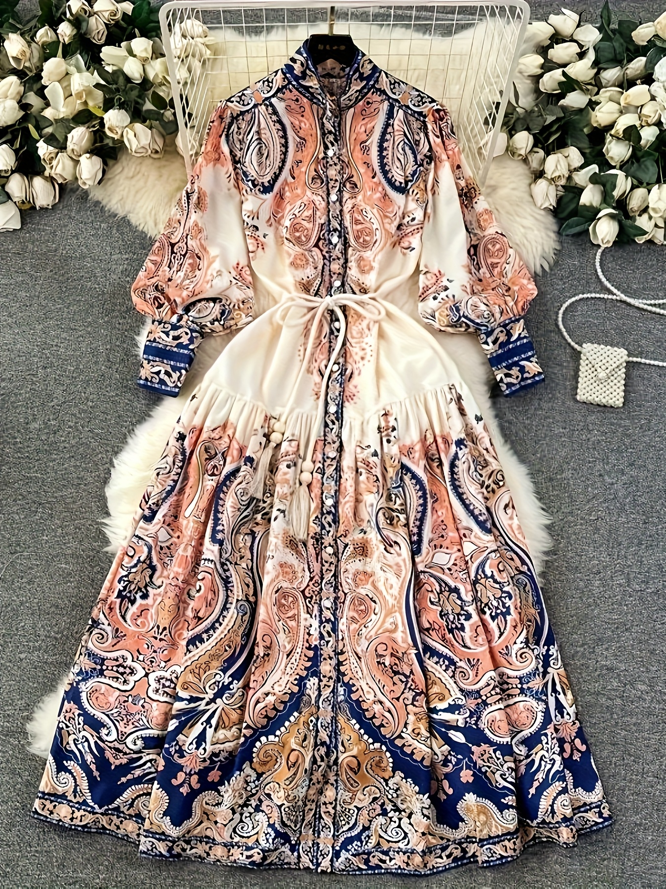 knee length dresses for ladies Floral Strapless Maxi Dress