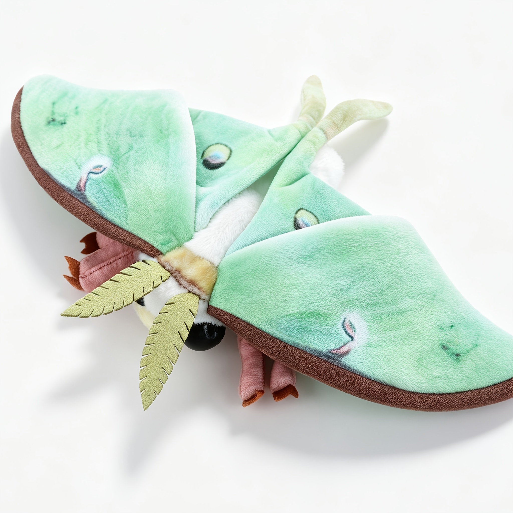 Image of Luna Moth Plush Toy, Soft Fluffy Green Moon Moth Stuffed Animal, Realistic Insect Plushie, Birthday Gift, Home Decor, Bug Animal Plush