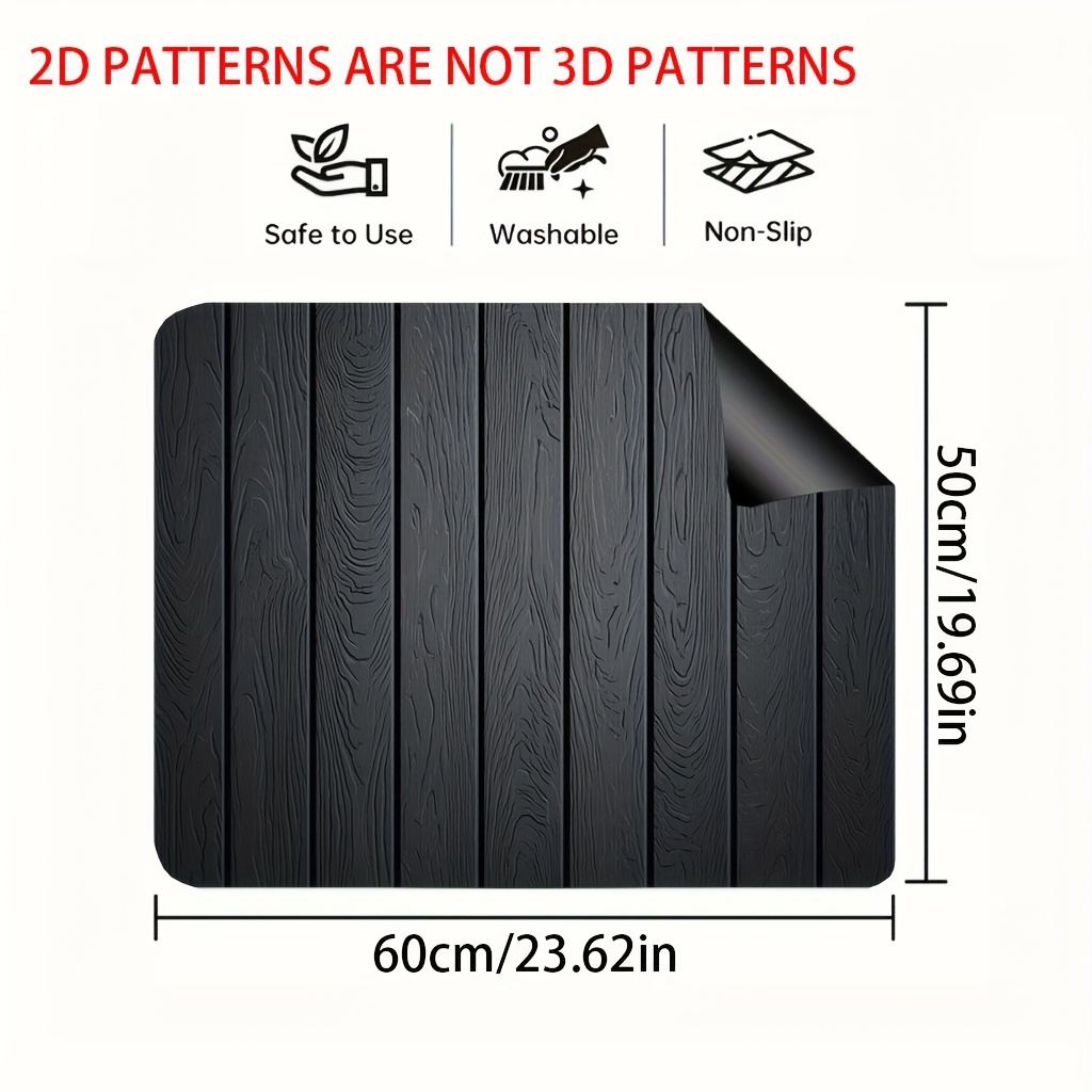 TEMU 1pc, 2d Flat Printing Stove Cover Mat Protection Pad, Wood Grain Texture, Versatile Drying Matt Kitchen Counter For Stove Protection And Modern