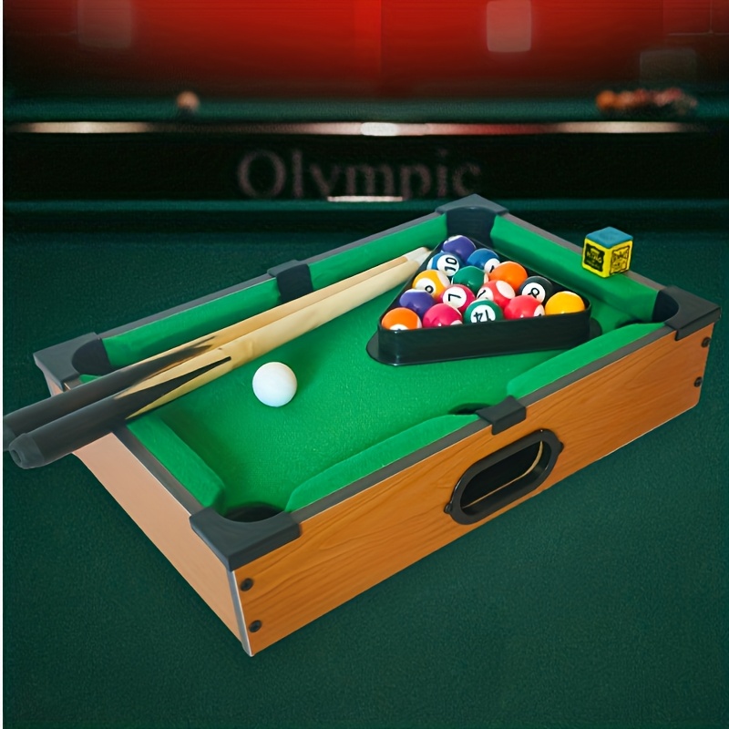 portable mini snooker pool table set compact   game with green felt surface edges easy assembly for   parties outdoor ideal for s for all skill levels miniature pool table game set