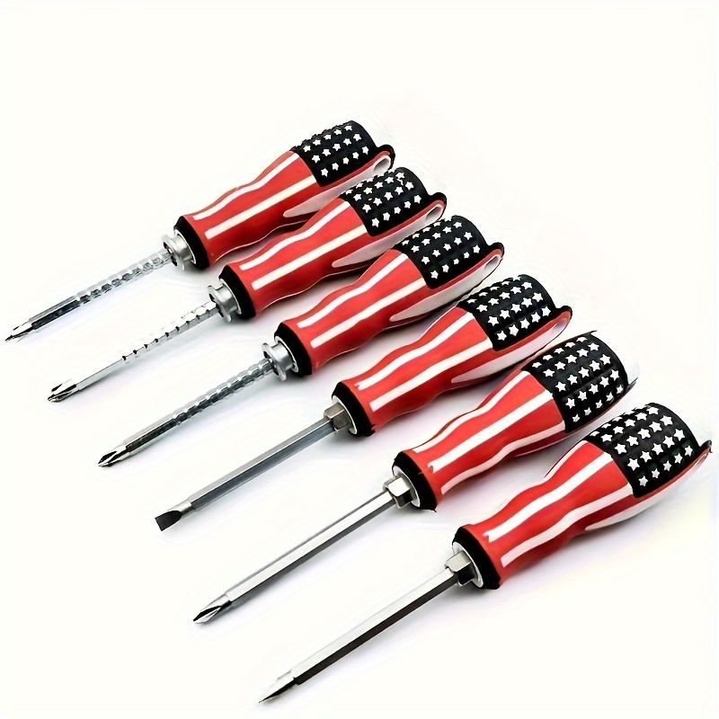 

All-in-one Screwdriver Set: Magnetic Phillips & Flathead, Non-slip Grip For Home And Industrial Use