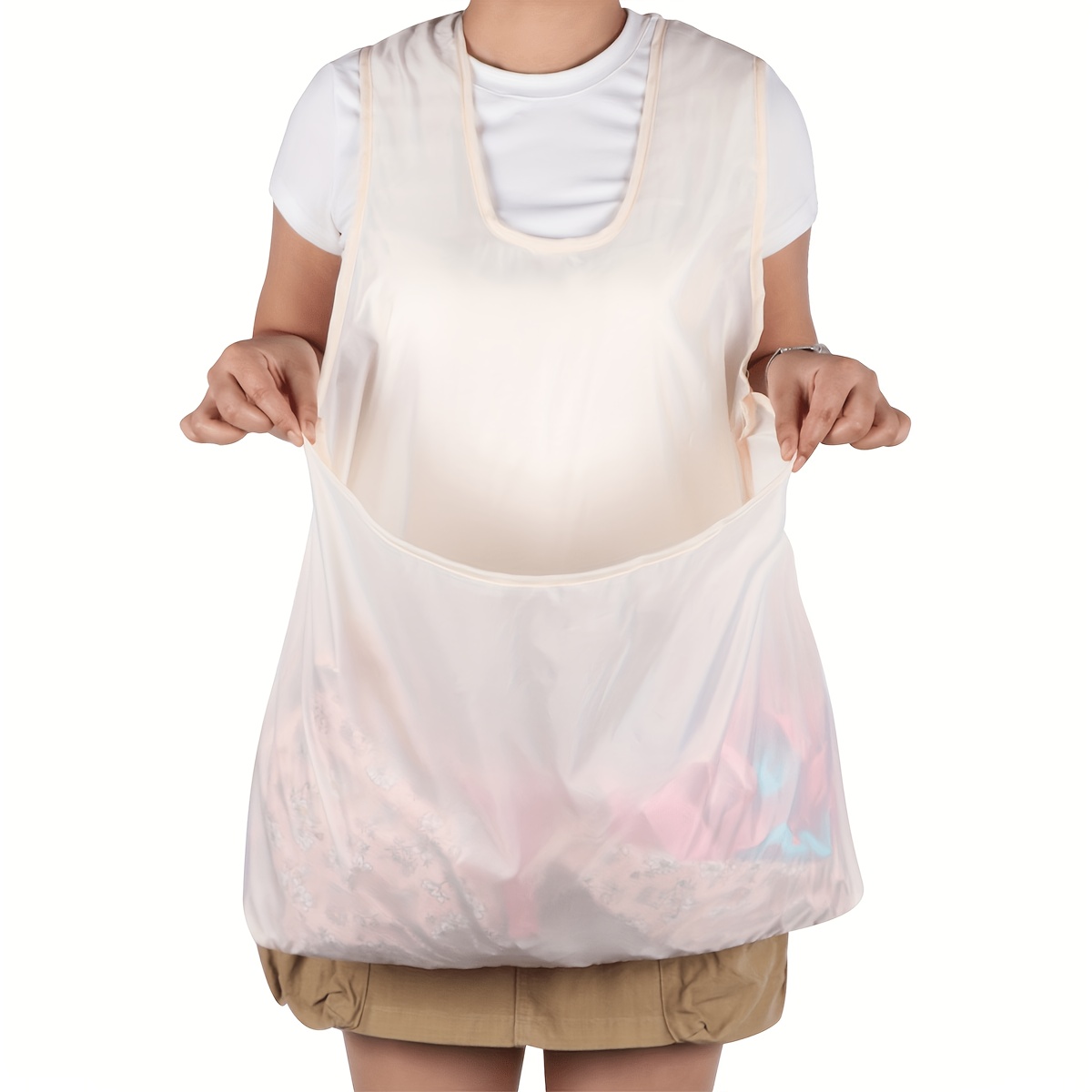 TEMU 1pc Kitchen Apron, Portable Laundry Apron, Clothes Drying Apron Bag, Designed For Drying Clothes Without Bending Over, Featuring An Easy-to- For