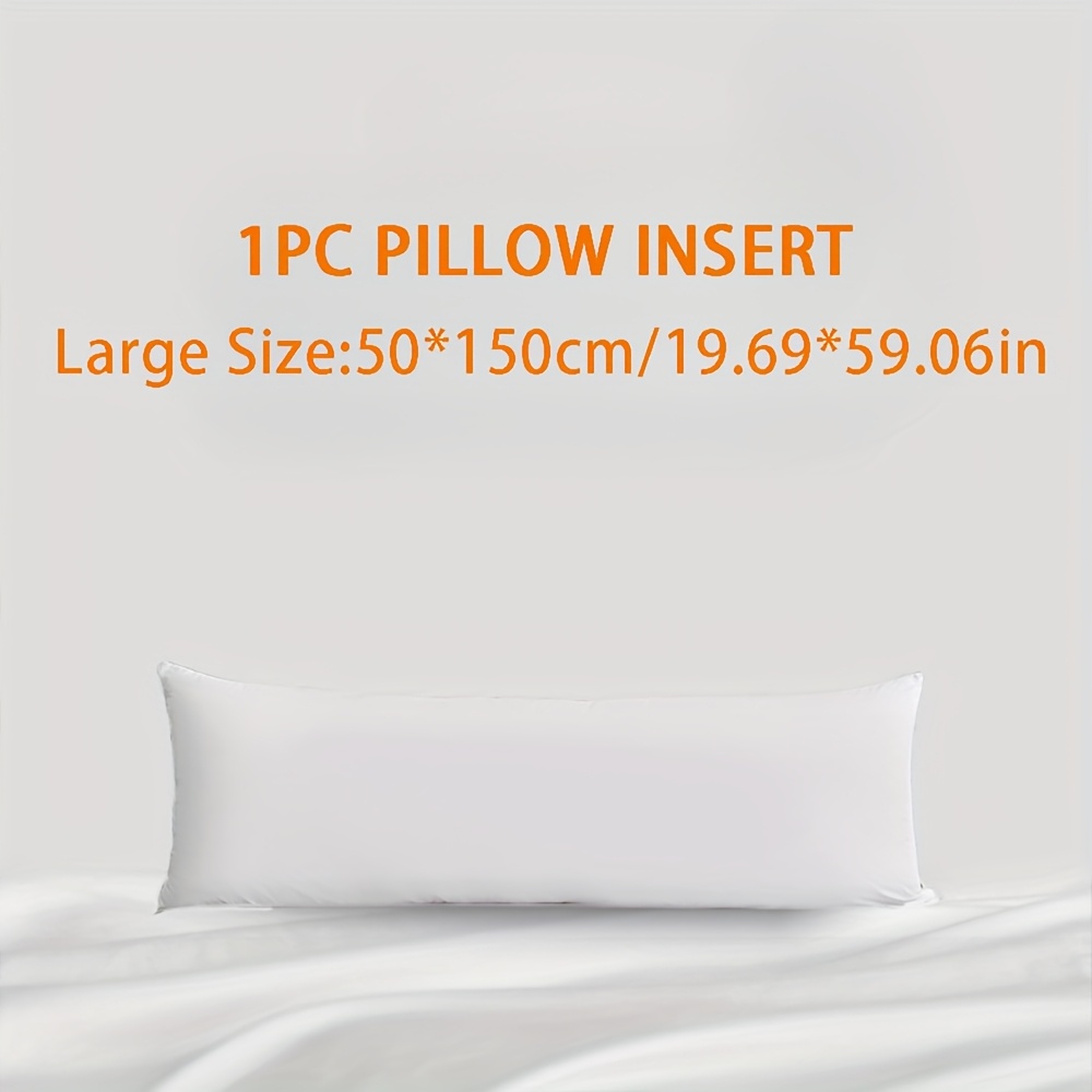 TEMU 1pc Yeldreams Classic White Extra-long Pillow - Soft Breathable 100% Polyester Fill, Machine Washable, & Neck Support For Home, Hotel, , Long