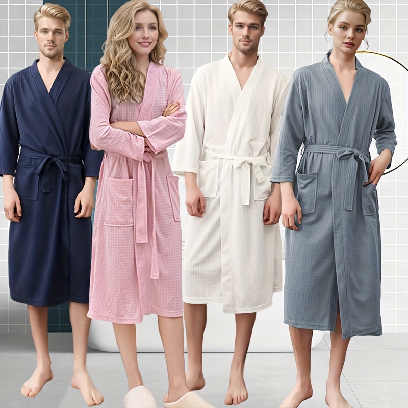 

Quick-dry Bathrobe - Cozy, Absorbent Microfiber Towel Robe For Couples, Home & Hotel Use