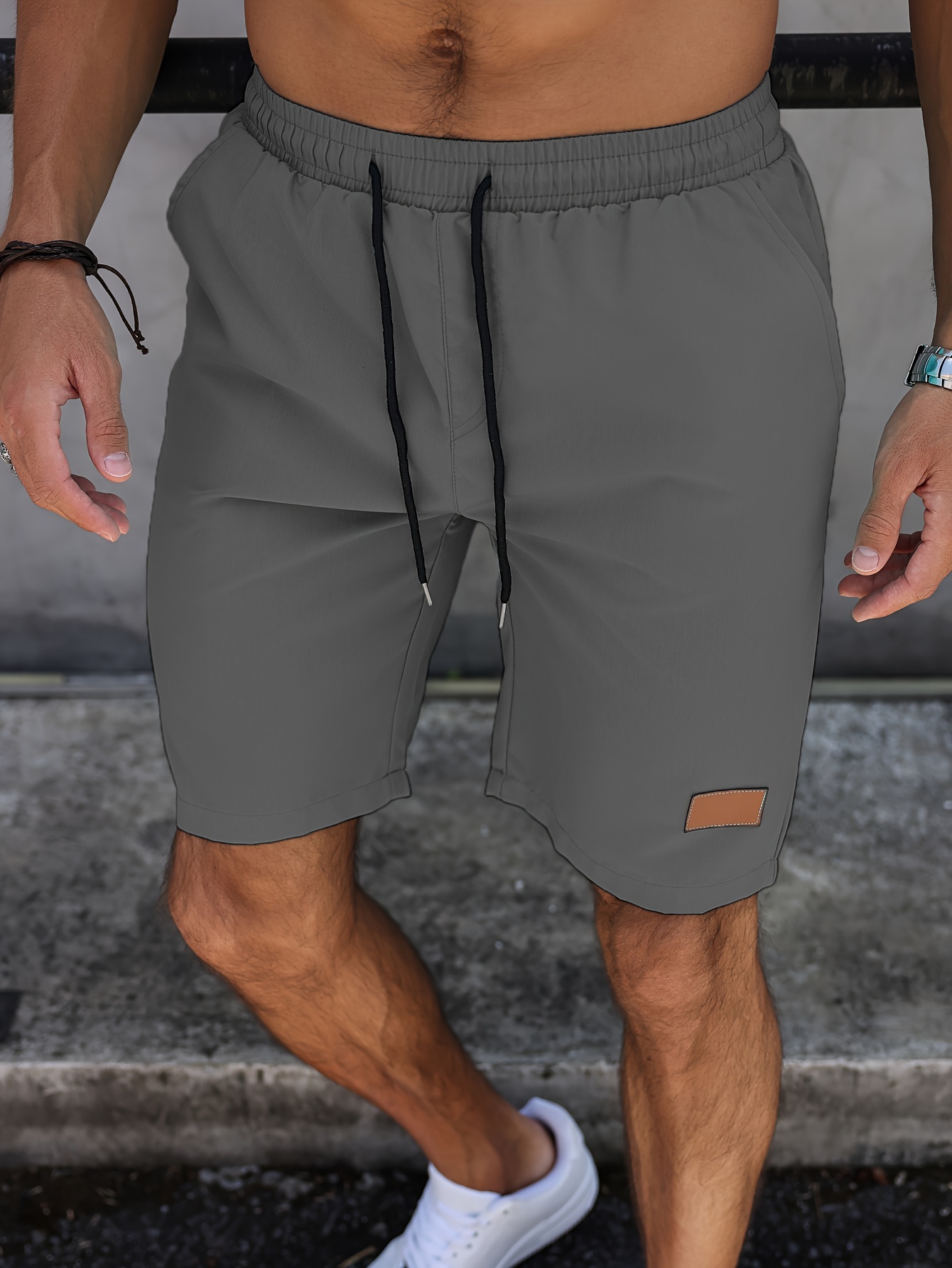 Men's Lightweight Drawstring Athletic Shorts - Mint Green, Quick-Dry Polyester, Perfect for Summer Beach & Golf, No Stretch, Solid Color with Pockets