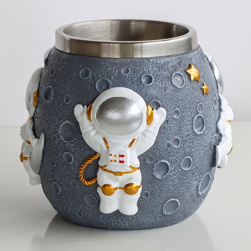 1 astronaut   pattern mug stainless steel coffee cup beer mug gift for space enthusiasts Product details 7
