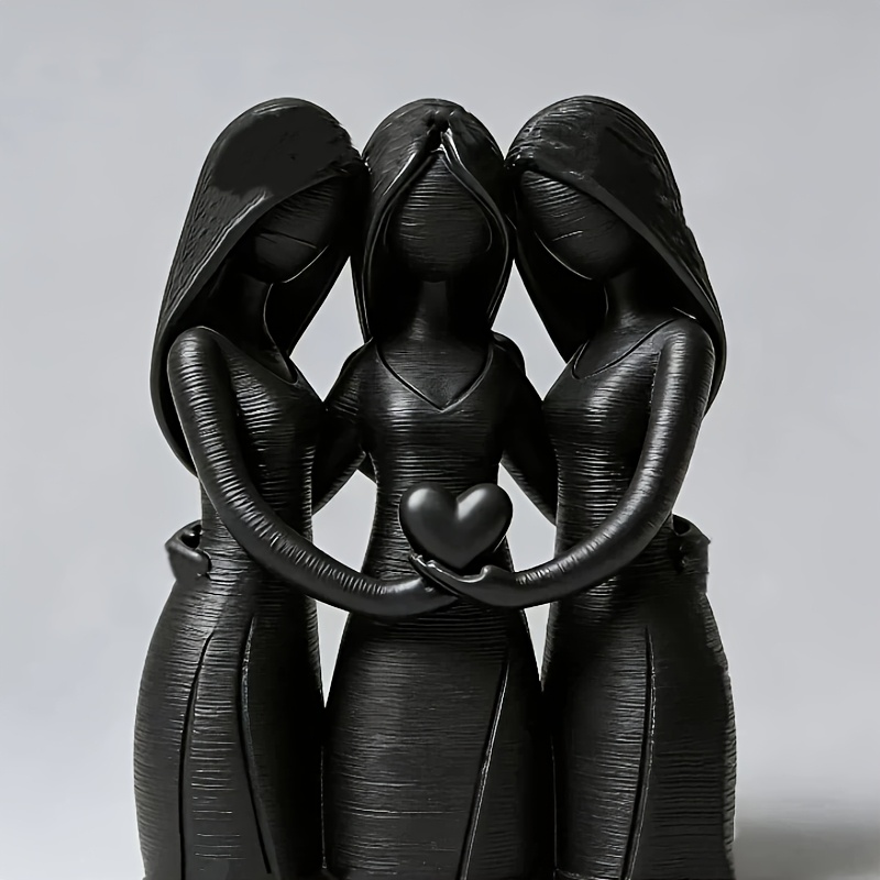 TEMU 3d Printed Minimalist Statue Of A Girl And Mother, A Creative Piece Conveying The Between Mother And Daughter
