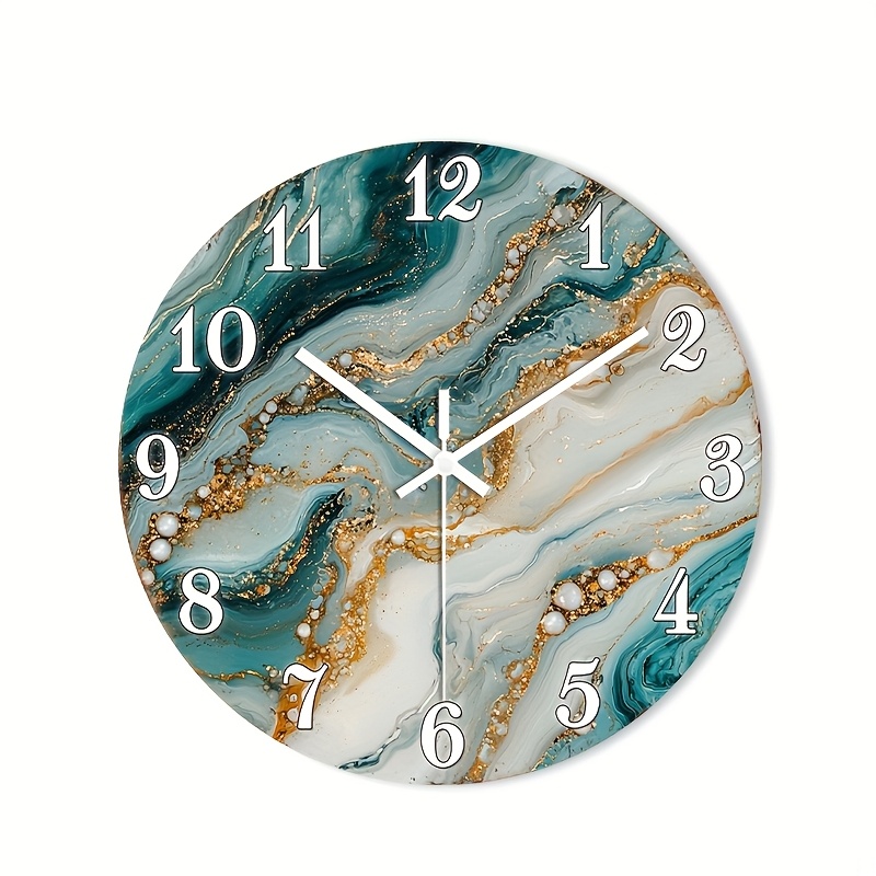 TEMU 1 orologio da parete silenzioso in legno con forma , motivo astratto e dorati, per camera da letto, soggiorno, sala da , corridoio , disponibile