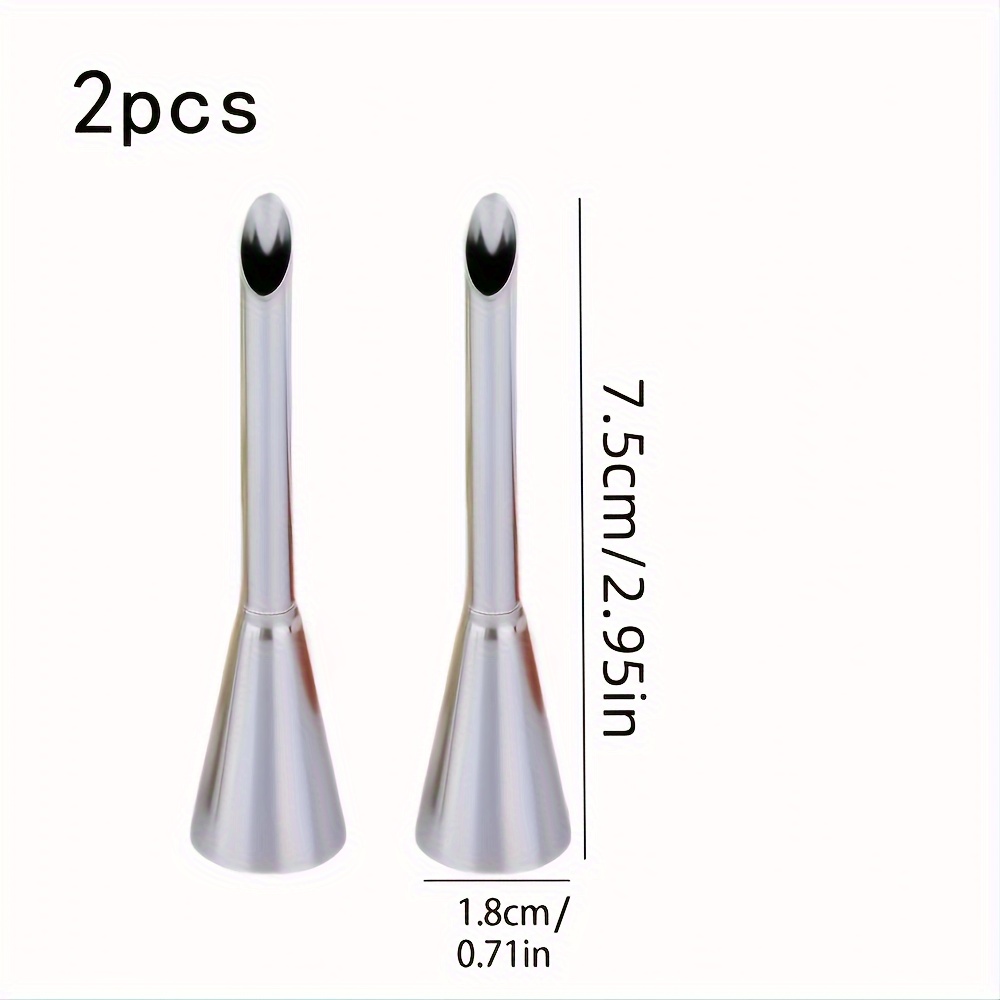 Temu – TEMU Stainless Steel Nozzles, 2-pack – Professional Piping Tips For Puff Pastry, & Cupcake Decorating, Non-electric Precision Bakeware Tools