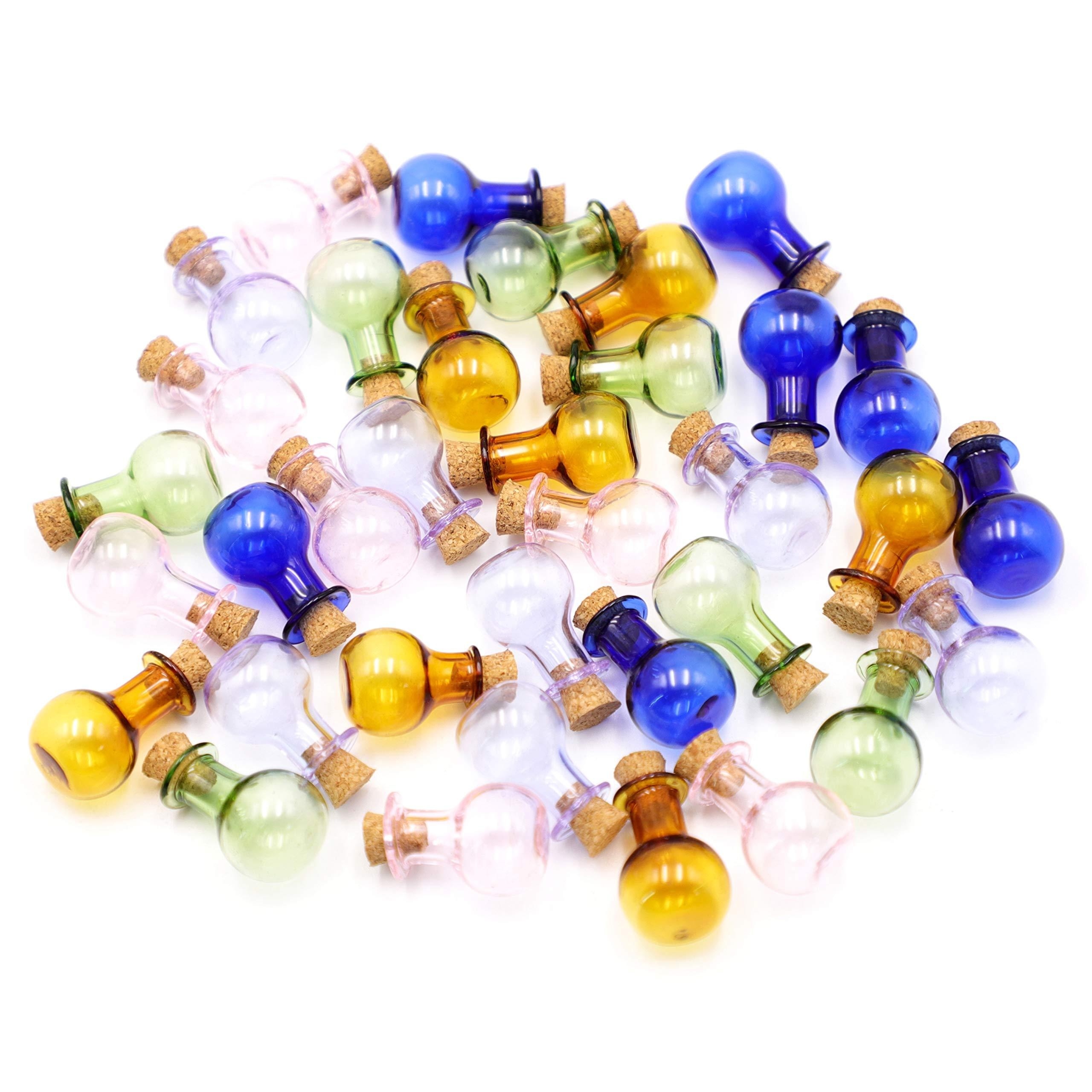 

20pcs Small Mini Glass Bottles Jars With Cork Stoppers.wishing Bottle Drifting Bottle Wedding Party Diy Etc