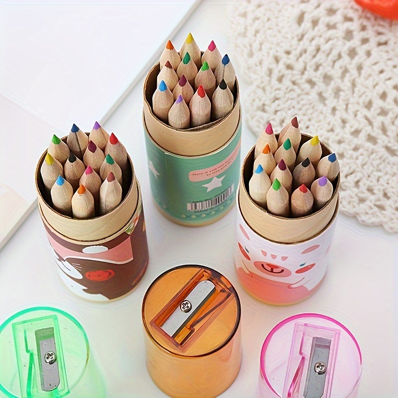 

12pcs/box School Drawing Pencil Set, Stationery Professional 12 Color Wooden Hb Pencils With Sharpener