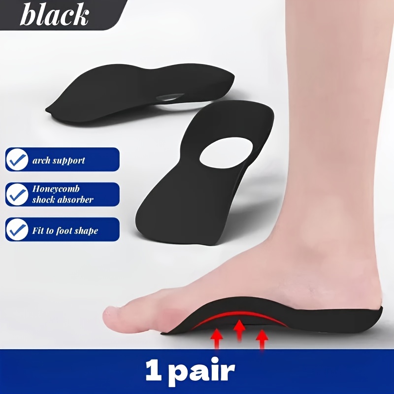 Pair QKC Arch Support Insoles Ergonomic Cushions with Shock  Absorption Pressure Relief, Non-Slip Grip, for Running, Walking, Standing 