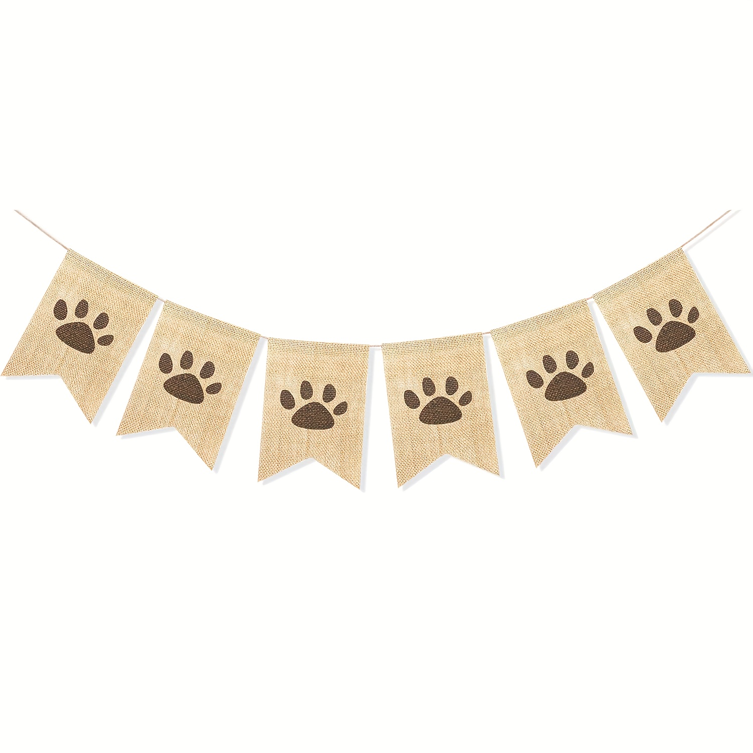 Image of Decorative Banner Featuring Dog , Perfect For A Puppy-themed Birthday Celebration. This Rustic Burlap Garland Serves As Supplies And Photo Props Suitable For Birthday, New Year, And Christmas