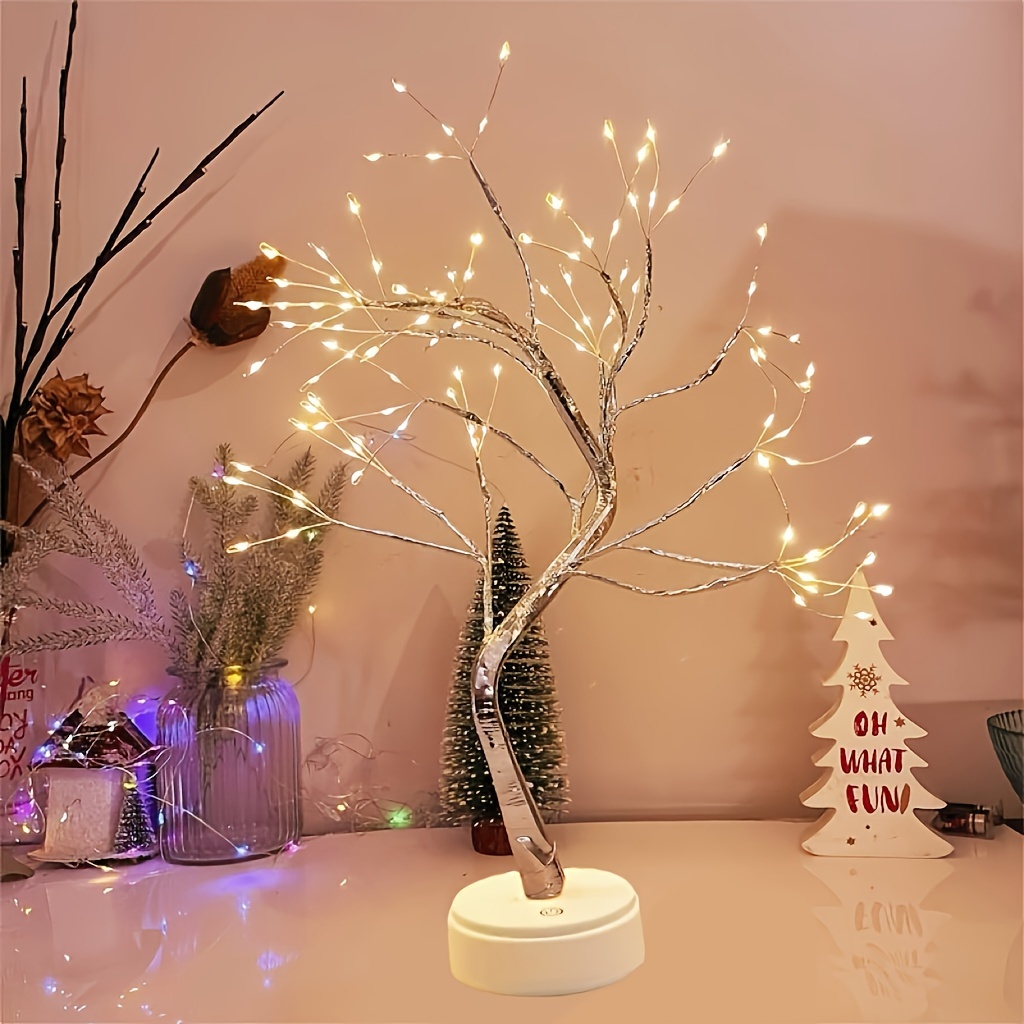 

20-inch Modern Led Lamp With 108 Led Lights, Desktop Night Light, Usb Powered Decorative Artificial Light For Bedroom, Home, Christmas, Party Decor, Countertop Display, No Battery - Single Pack