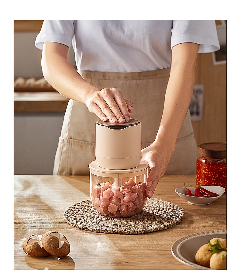 versatile wireless meat grinder usb rechargeable 600ml multi function food processor juicer ice crusher with 19000 rpm motor     for home kitchen   grinder for kitchen office food prep transparent kitchenware metal grinding blades Product details 19