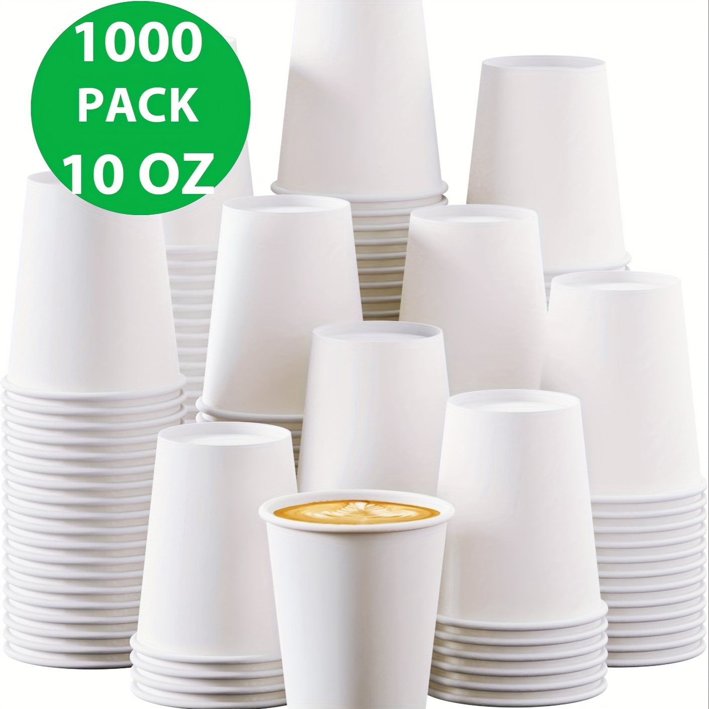 1000 pack 8 10 12 oz disposable coffee cups thickened white - Temu