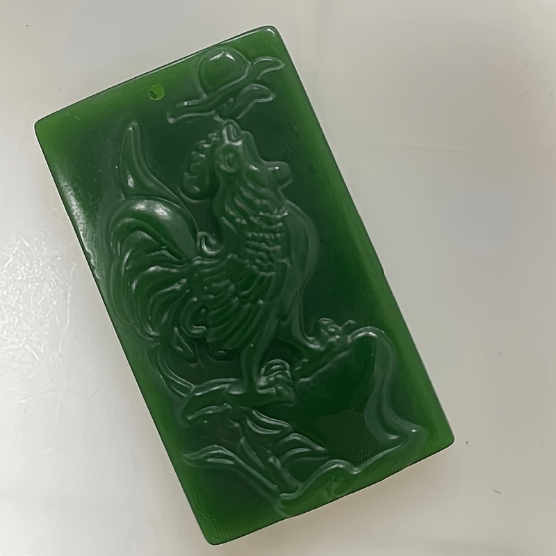 Zodiac Chicken Pendant Necklace, Spinach Green Design