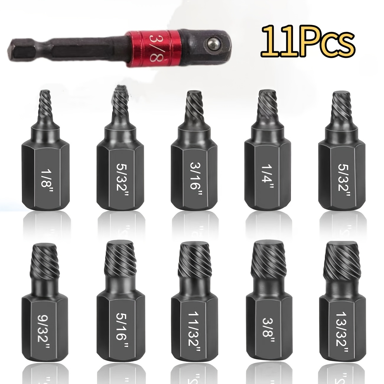 11ks/5ks 1/8"až 13/32" skrutka a extrakčná sada, extraktor zliatiny, bez námahy odstraňuje zlomené skrutky a skrutky