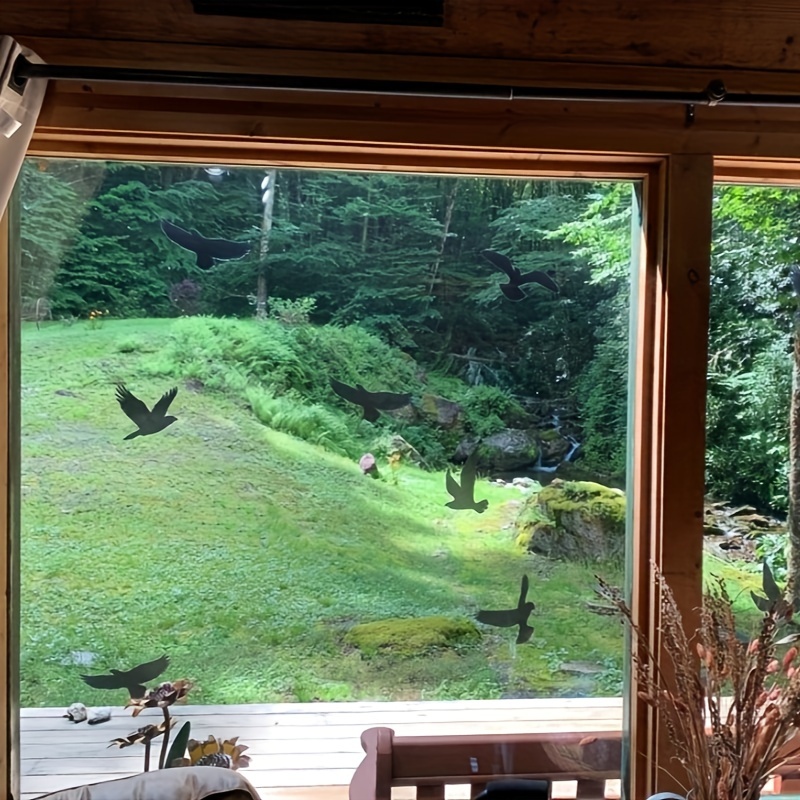 TEMU Set Of 20 Bird Stickers Designed To Prevent With Windows And Glass Doors, Made From Black Vinyl To Help Protect Birds From