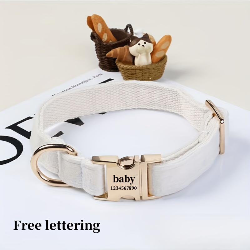 Personalized Adjustable Zinc Alloy Snap Button Dog Collar Set