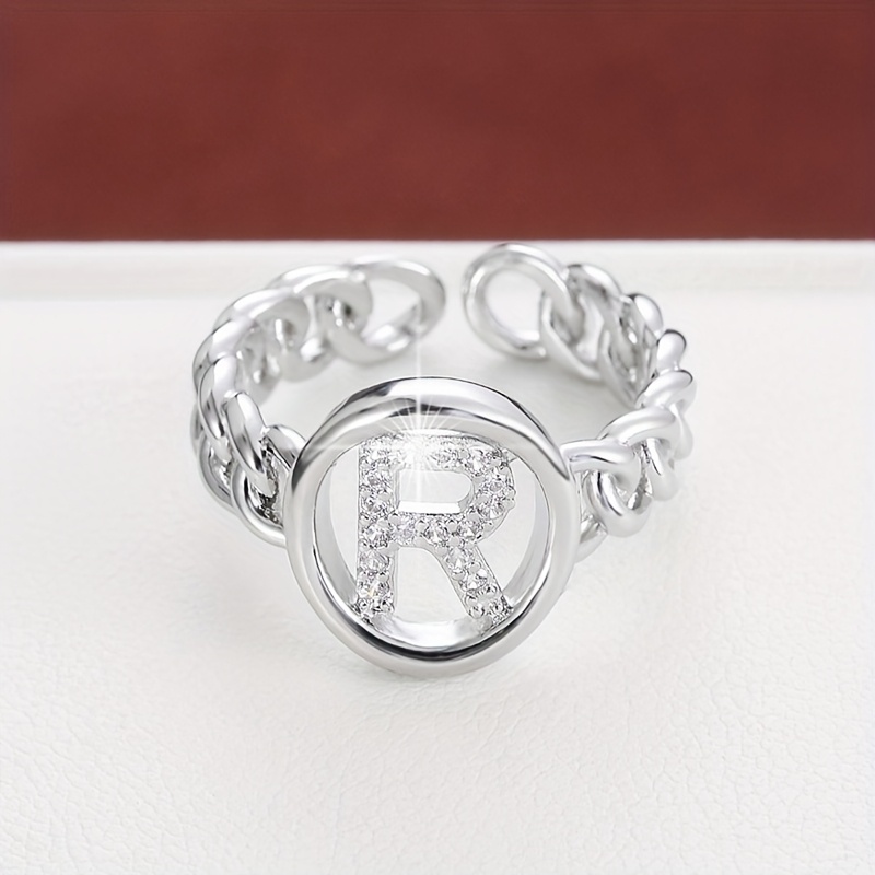 Chain Letter Set with Zirconium Ring for Women