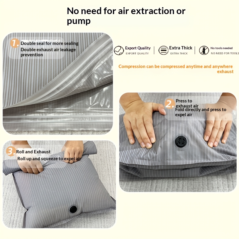 Non-Pumping Travel Compression Bag for Clothes