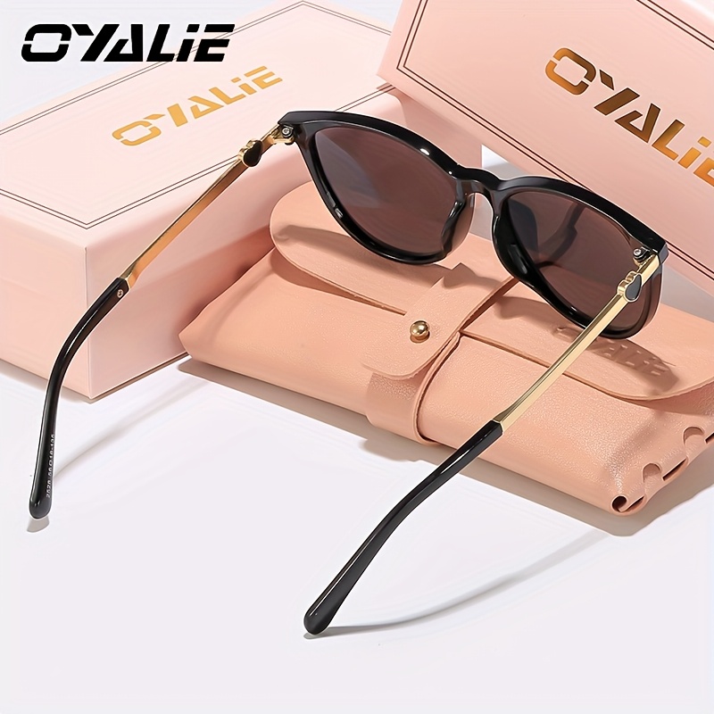 OYALIE Women's Retro Cat Eye Fashion Glasses, Trendy Design with Love embellished Metal Legs, Suitable for Daily Wear and Party Use