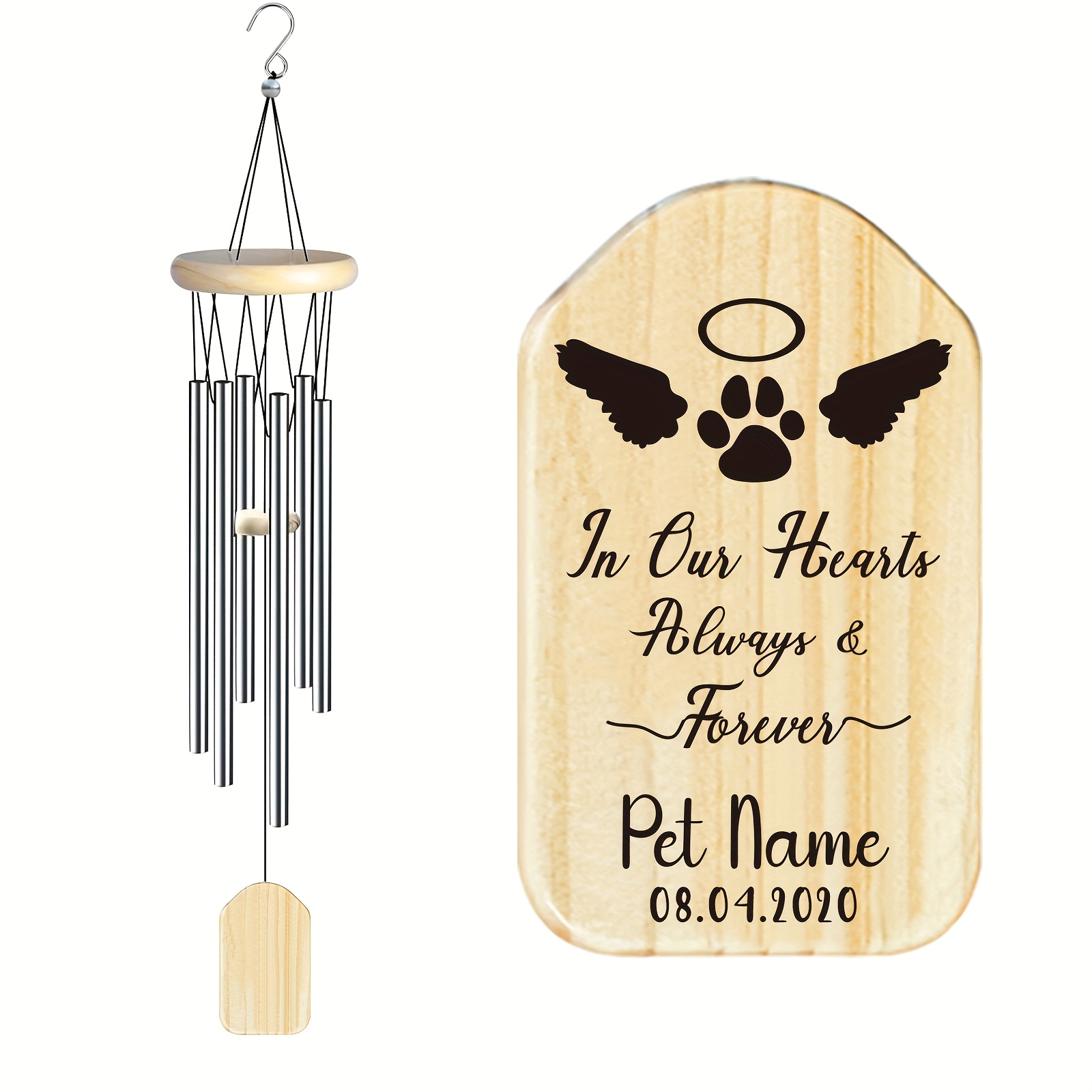 Personalized Pet Memorial Wind Chime with Custom Name