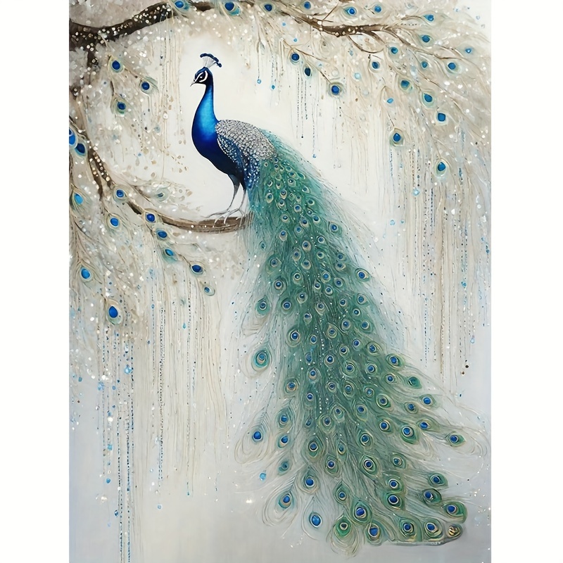 

Peacock Artificial Diamond Art Painting Kit With 5d Diamond Art Set, Featuring Painting Art And Handicrafts With Diamond Gemstones For Home Wall Decoration.