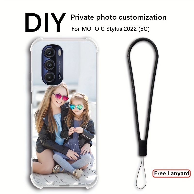 

Diy Customized For (2022) Private Picture Customized Transparent Silicone Mobile Phone Case Cute High-end Four-corner Anti-fall Protective Case With Lanyard