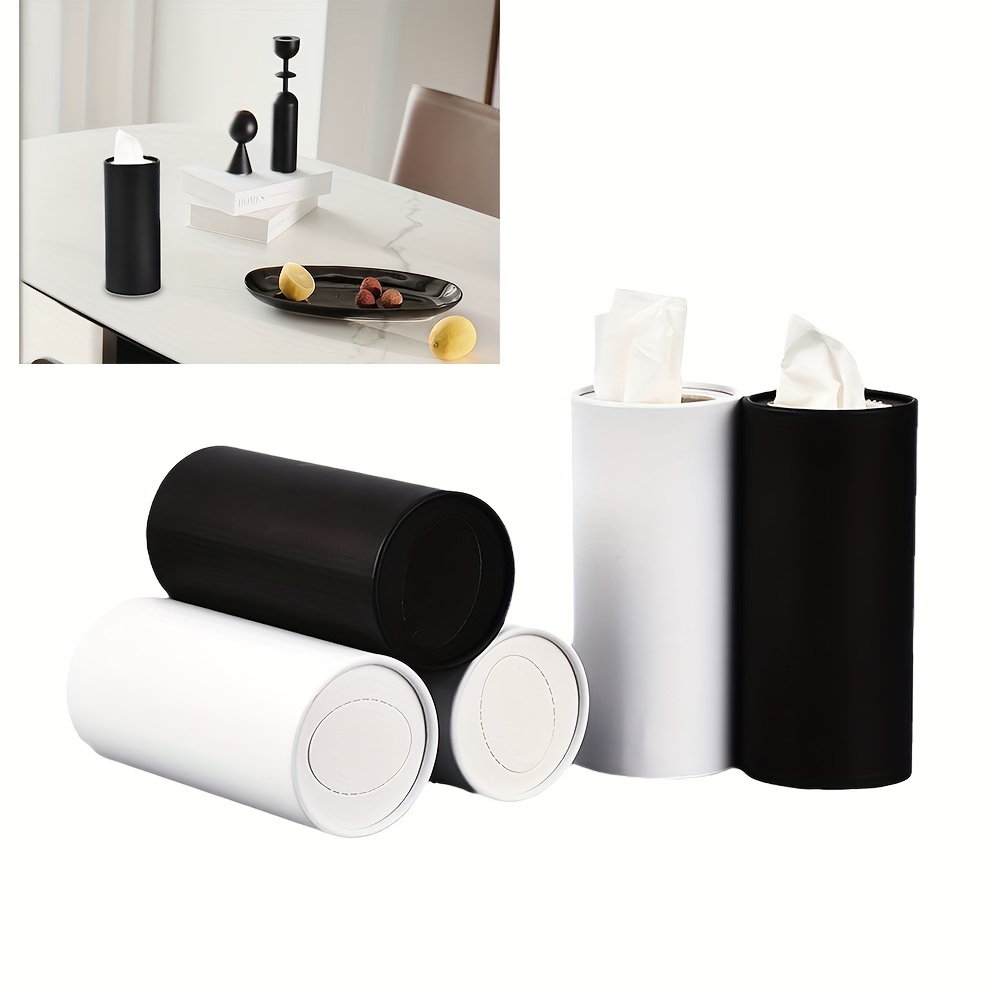 2pcs cylinder tissue box organizer space   home napkin holder sturdy construction minimalist   for vehicles offices living rooms   tissue dispenser office supplies modern decor durable construction office workers Product details 0
