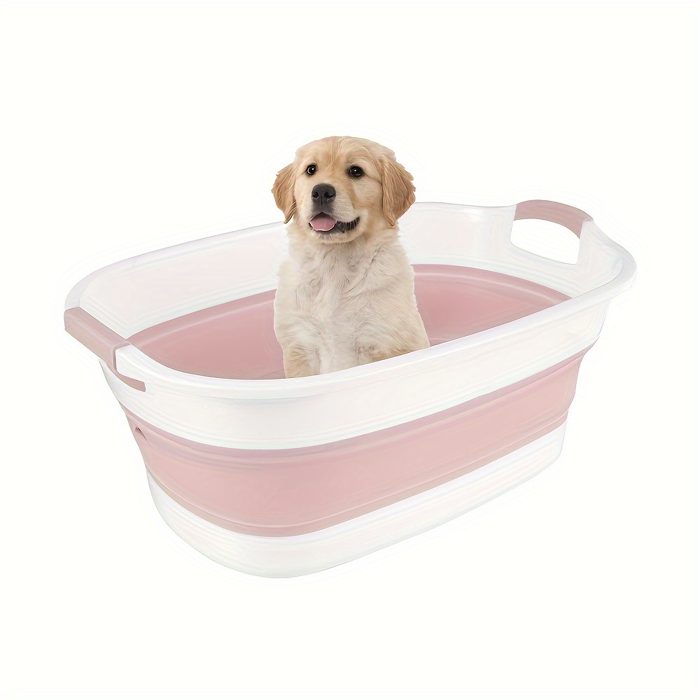 

Folding Pet Bathtub, Portable Pet Wash Basin, Collapsible Basket Storage Container, Space Saving Multifunction Pet Wash Tub