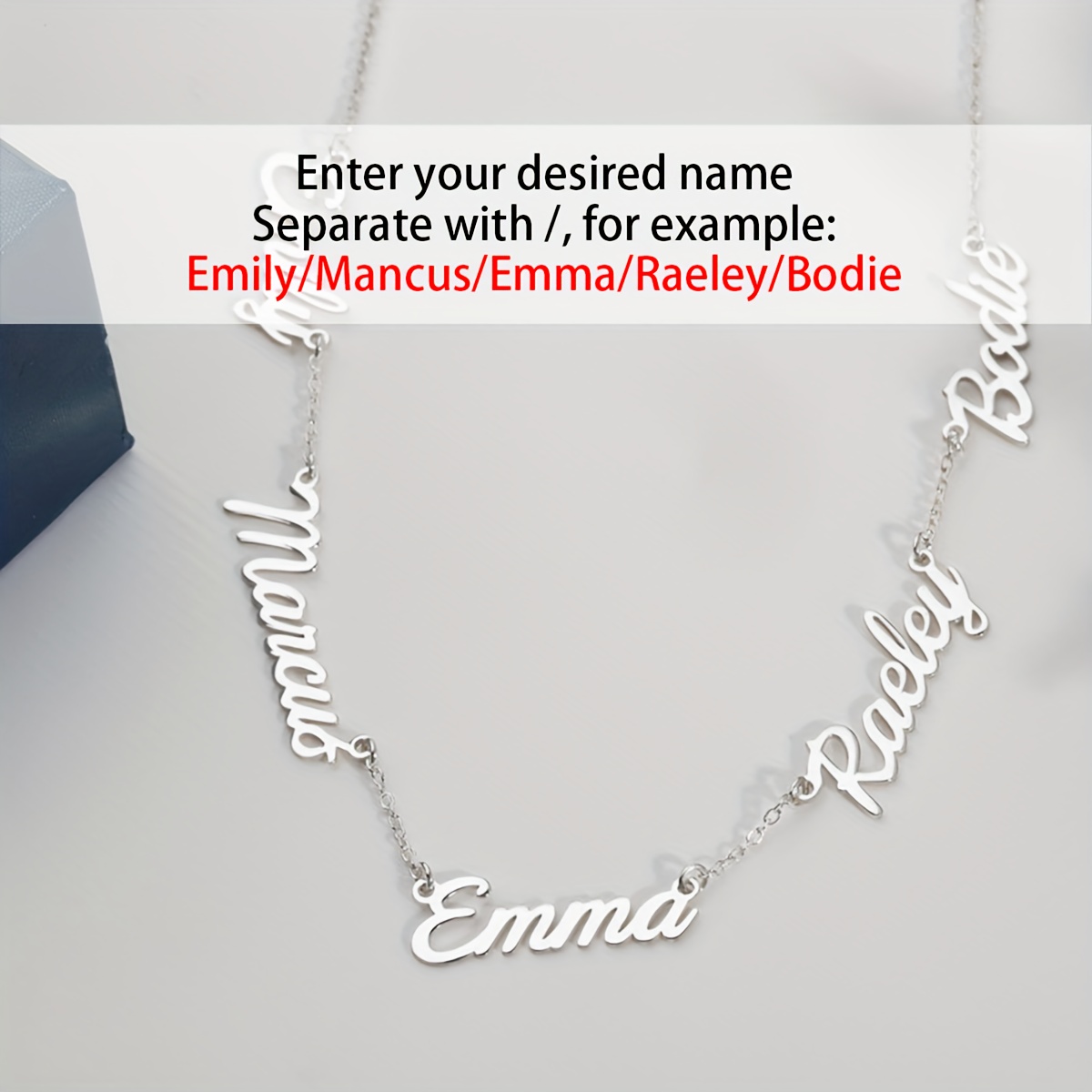 Custom Five-name Necklace - 304l Stainless Steel - Memorial Necklace - Personalized Multi-name Necklace - Mother's Day Gift