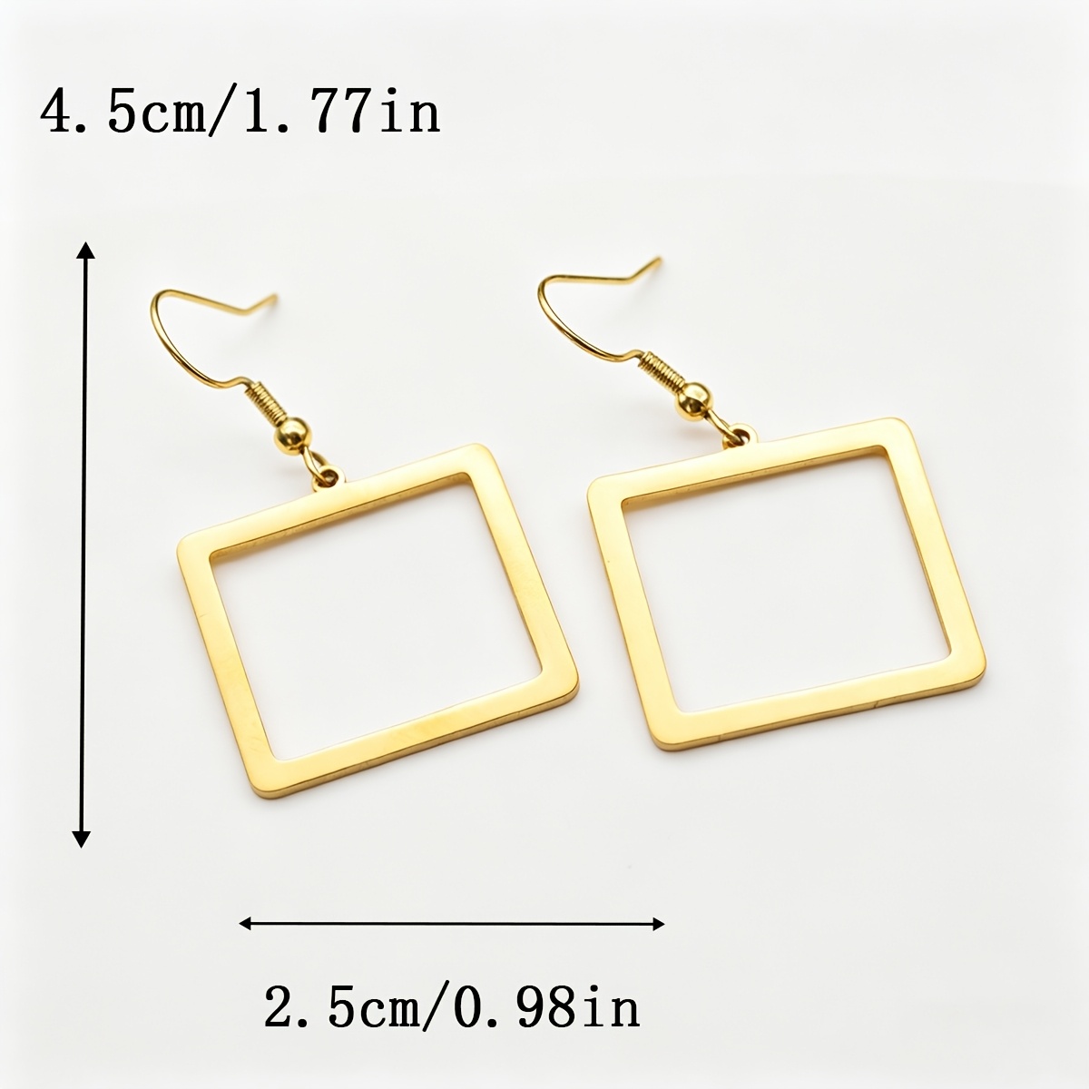 Women's Geometric Rectangle Drop Earrings, Minimalist Style