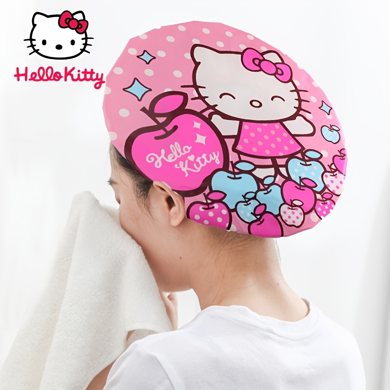 

Sanrio Hello Kitty , Adult Thickened Waterproof Plastic Hat, Cute Design For Kitchen & Bathroom Use, Unscented - Fun &