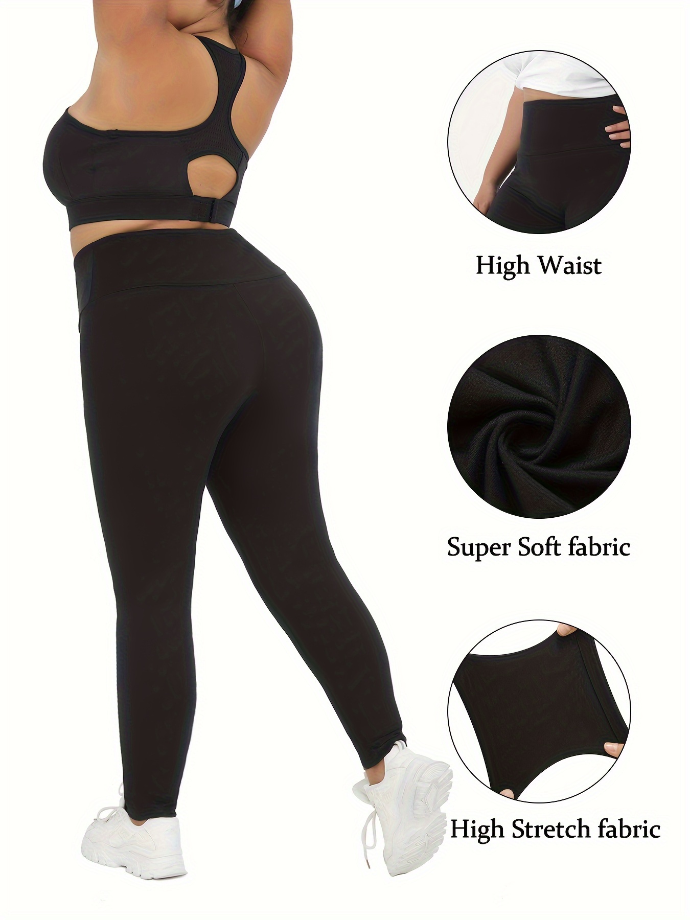 5pcs/Pack High-Waisted Yoga Pants With Pockets For Plus Size Women, Soft  Comfortable Thick Leggings For Workout, Running Or Yoga