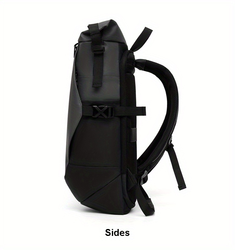 Men'S Stylish Backpack for Business Use, Expandable with a Roll-Top Design, Large Capacity for Laptops, Fashionable And Casual