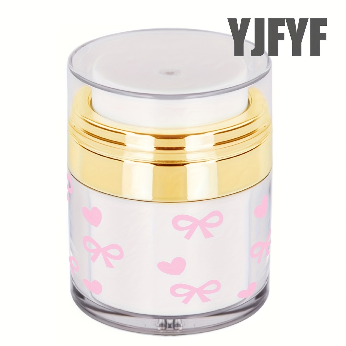 TEMU 1 Empty Bottle With Pink Bow - Cream, Foundation, Sunscreen Press-type Dispenser - Convenient Vacuum Pump Bottle, Suitable For Cream, Lotion,