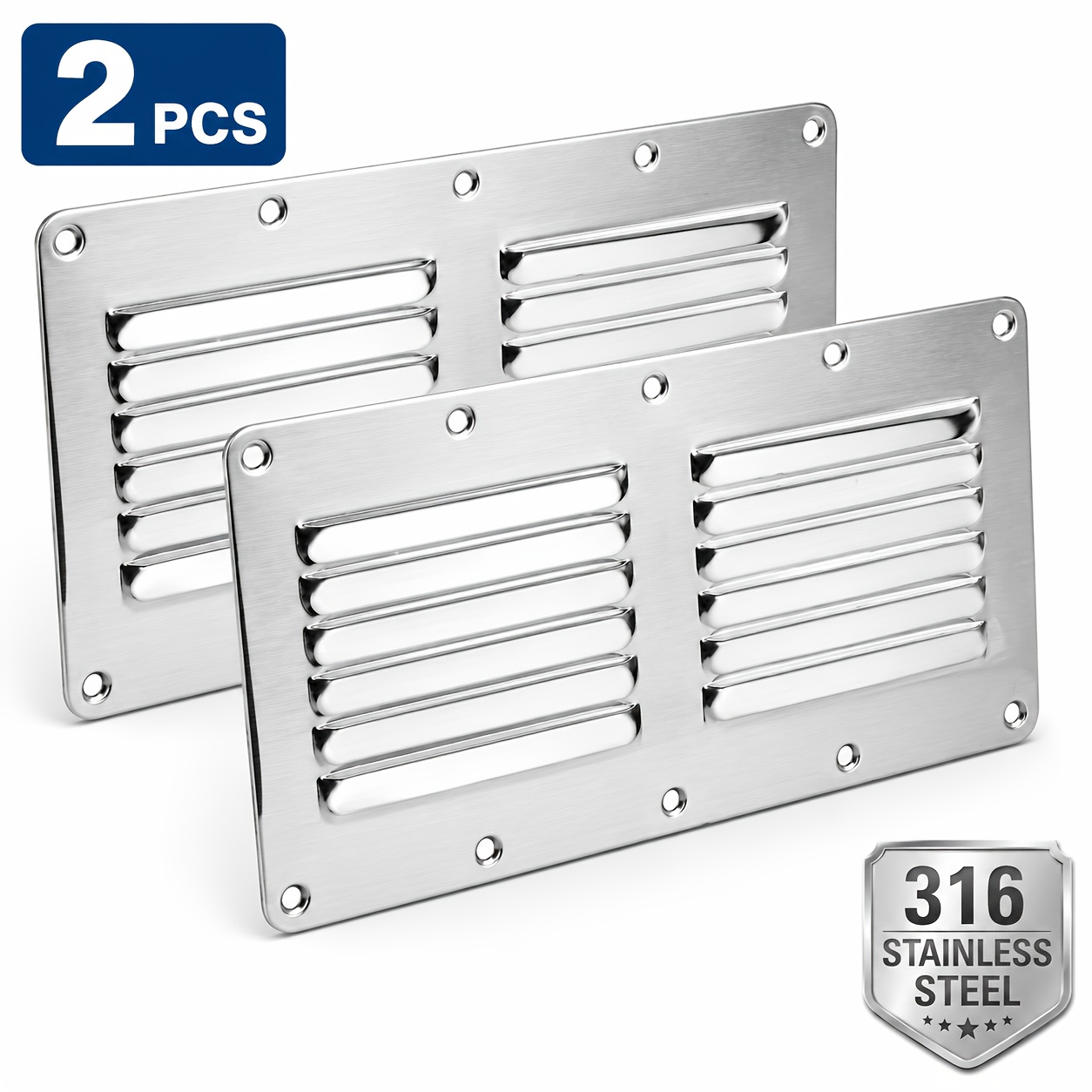Image of 2pcs, Stainless Steel Venting Panel For Grill Accessory, Suitable For Yachts