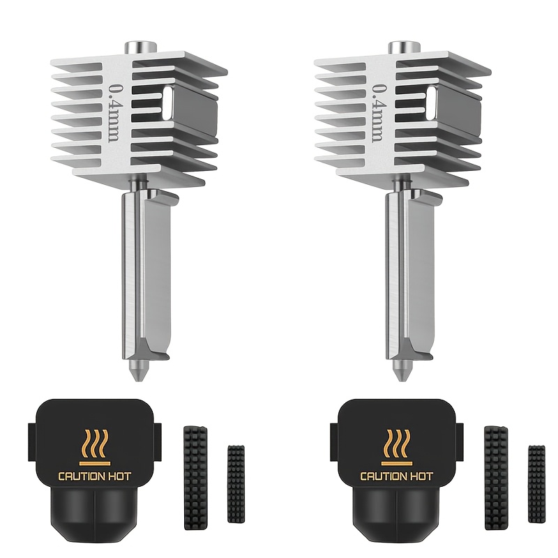 TEMU 2 Set Ugello Estrusore 0.4Mm A1/A1 Mini Stampante 3D Hotend con Tappo Ugello Non Sostituibile con 2 Modelli di Strumenti di Pulizia